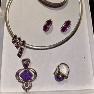 Sterling Silver Purple Turquoise Jewelry
